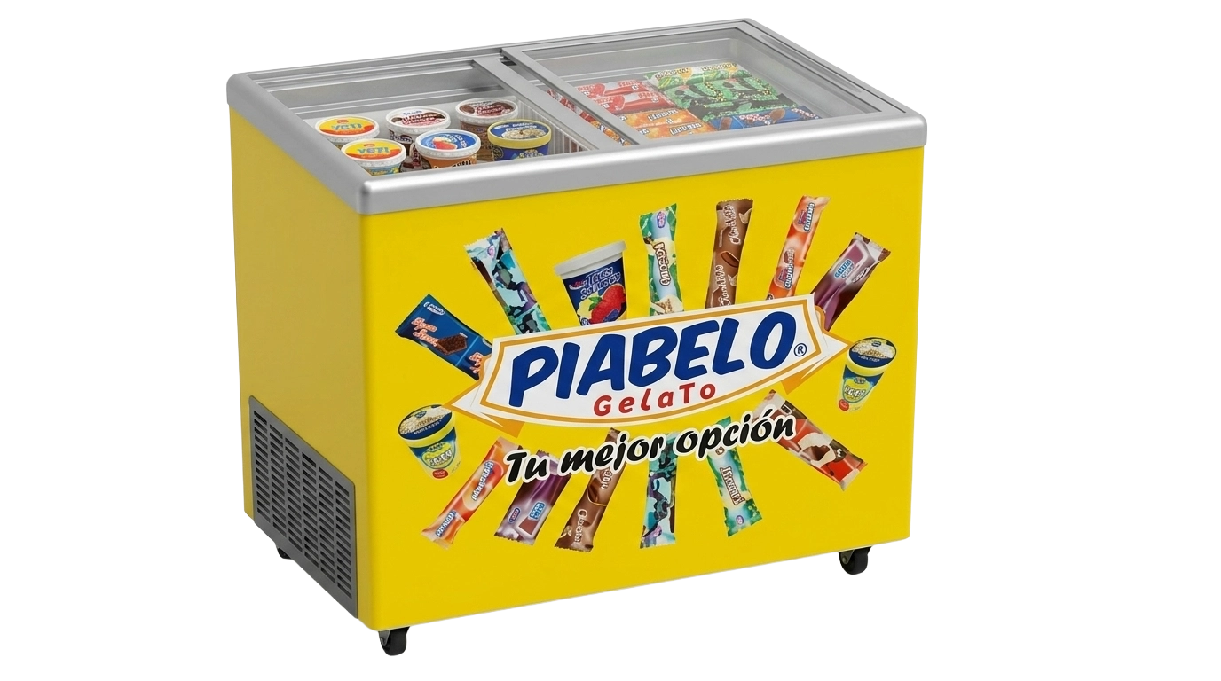 Congeladora de exhibición profesional de Helados Piabelo para negocios y distribuidores