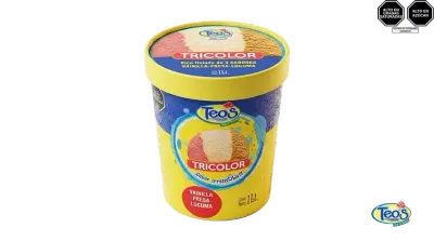 Helado Teos Tricolor marca Teos - Cubetas 1L