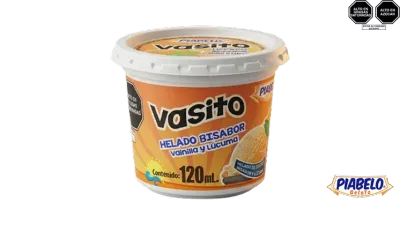 Helado Vasito Vainilla-Lúcuma marca Piabelo - Vasitos