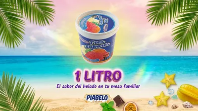 Helados Piabelo en presentación de 1 litro para la familia